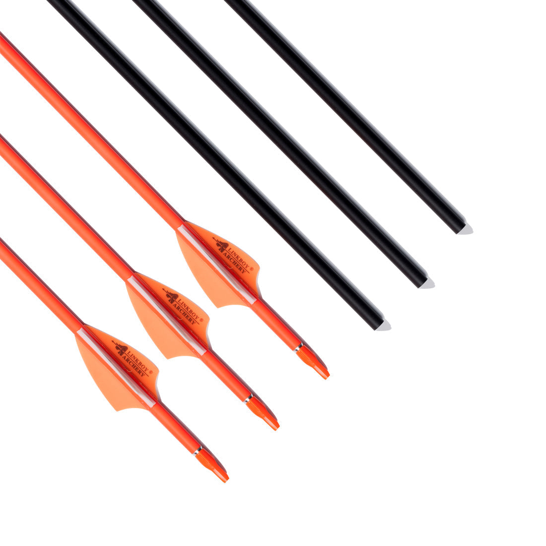 Pure Carbon Arrows ID4.2MM Spine700 800 900 1000 1.75inch Plastic Vanes Recurve Bow 6-Pack