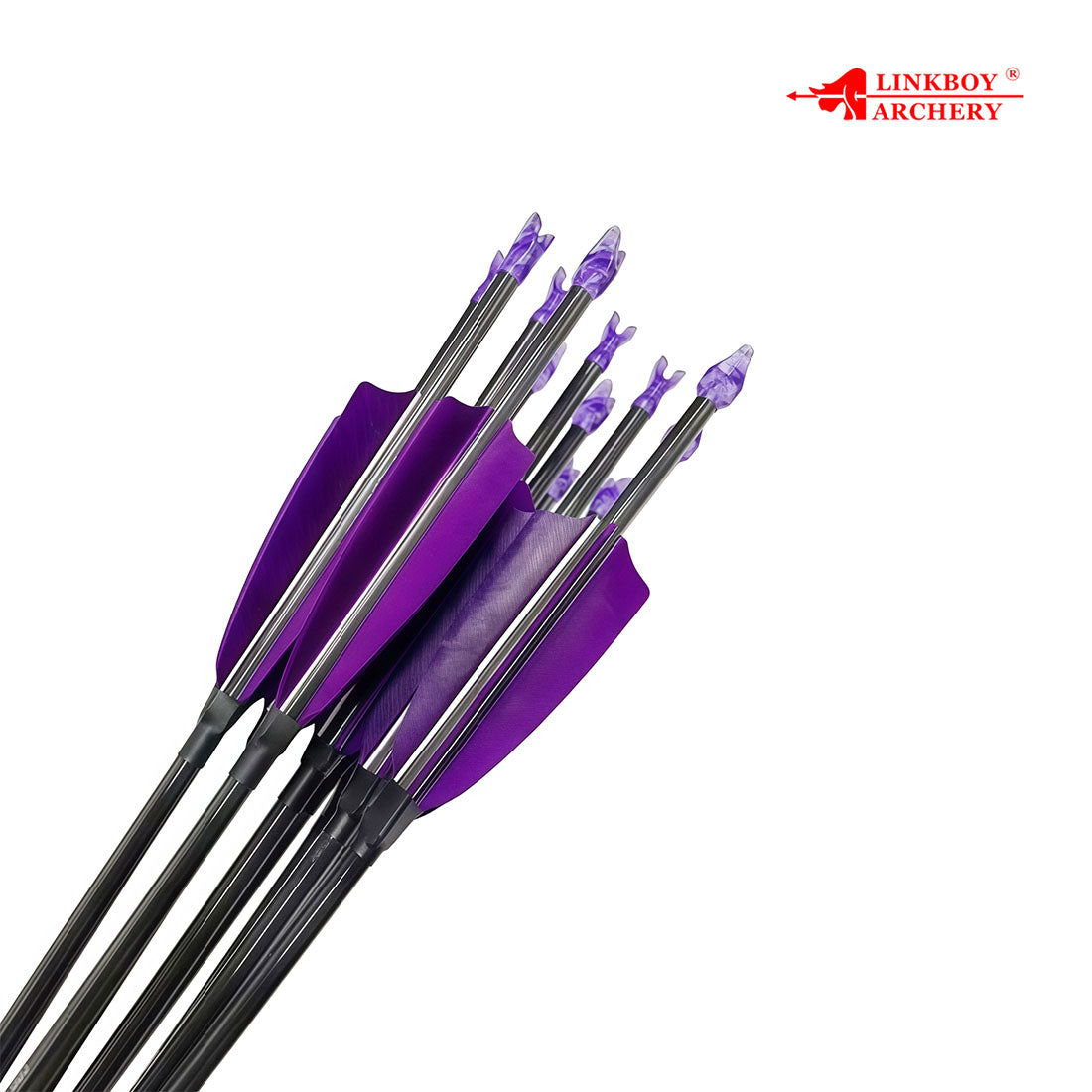 12-Pack Pure Carbon Arrow ID6.2mm 4inch Turkey Feather Fast Nock 100gr Tips Compound Traditional