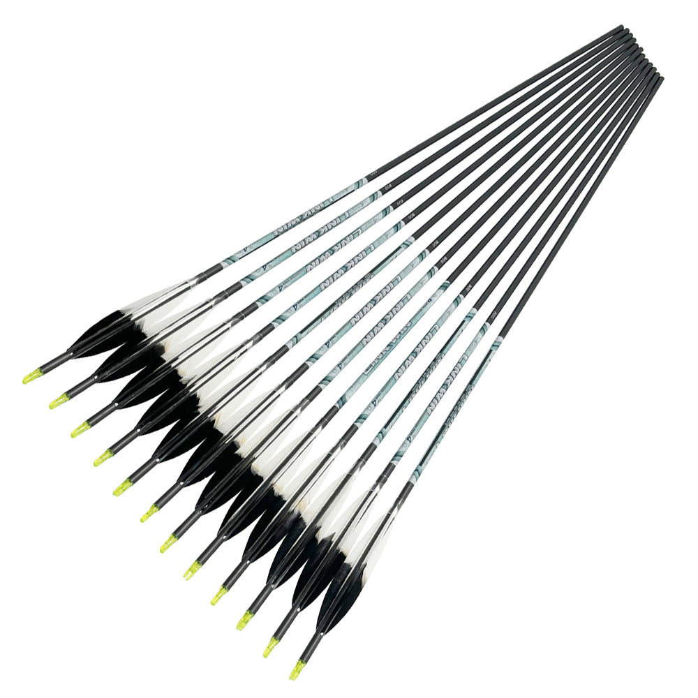 12-Pack 32" Linkwin Pure Carbon Arrow Spine300-800 Target Arrows Bow