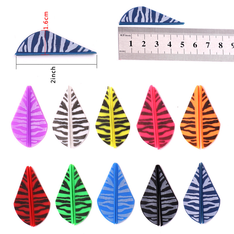24-Pack 2 Inch Arrow Rubber Feather Arrow Vanes Plastic Feather Fletching DIY Arrow
