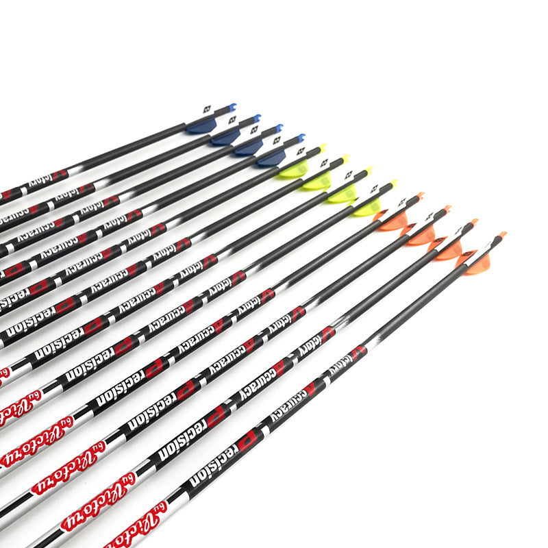 VAP Carbon Arrows 6/12-Pack, ID4.2mm ±0.003, Spine 350-900, Plastic Vanes or Turkey Feather, Recurve