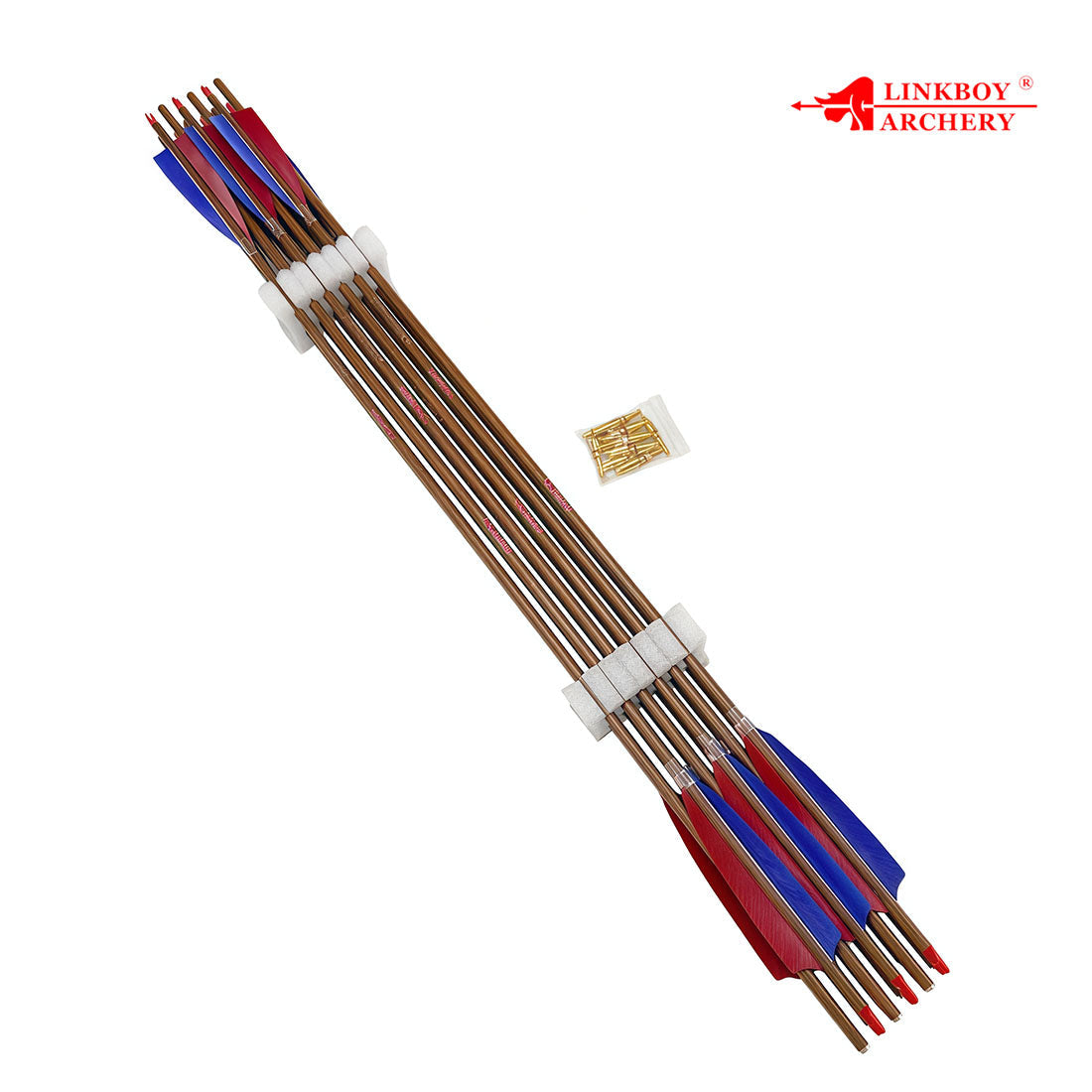 Carbon Arrows 32''Spine 300-900 5inch Turkey Feather Bow 12-Pack Wood Skin Arrow