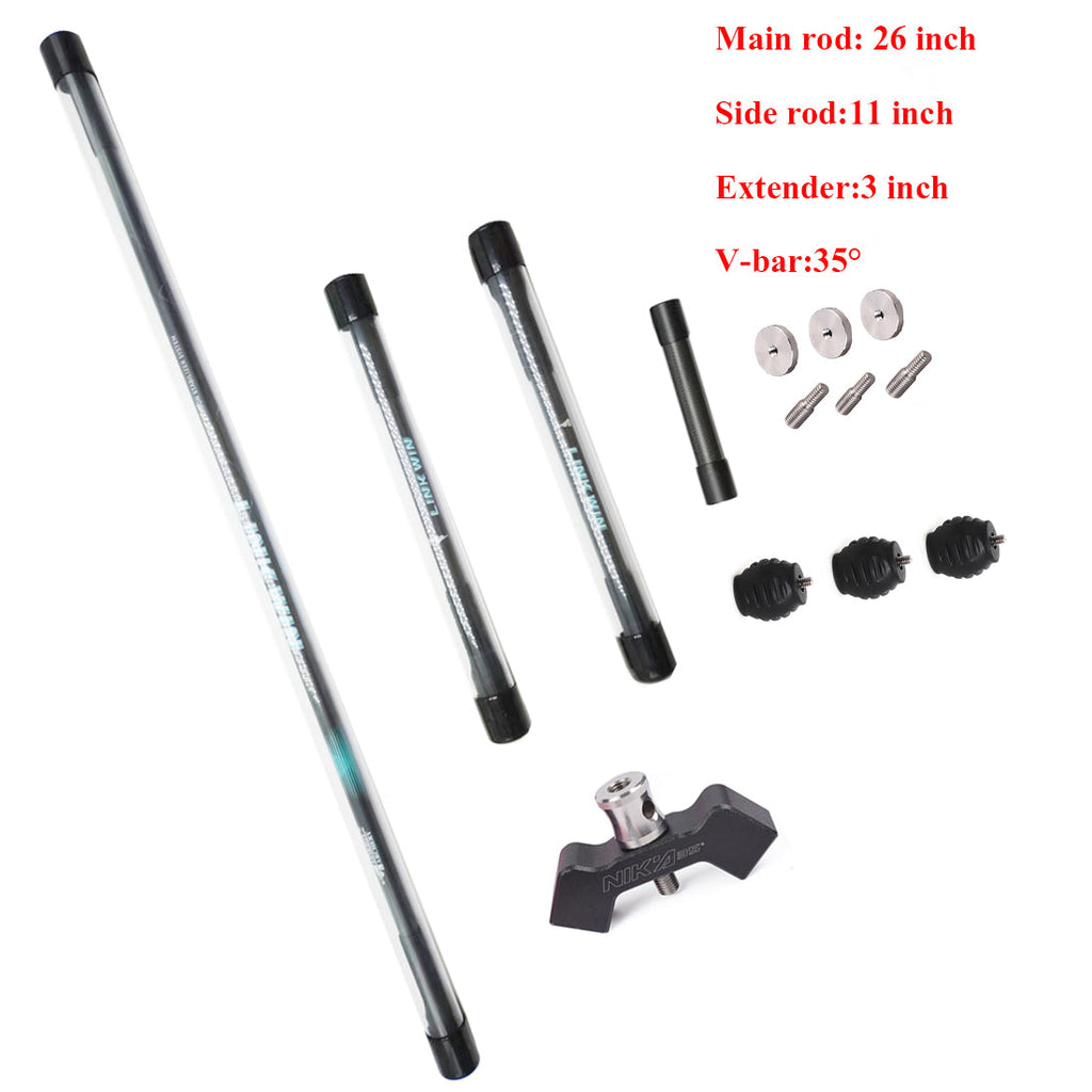 Balance Bar 1K Carbon Fibre Rod 40°/45° V-bar Recurve Bow Stabilizer System Damper Competitive