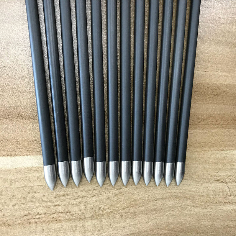 12-Pack Field Tips Target Point 80/100/120gr ID4.2MM OD5.4-6.2MM Stainless Steel Recurve Bow Arrow Shaft