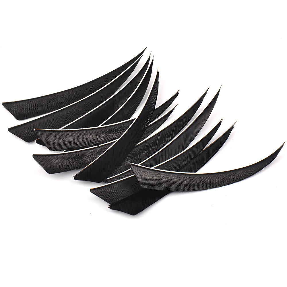 50-Pack 5" Fletching Turkey Feather Shield Shape Right Wing Vanes Traditional Compound Bow Arrow