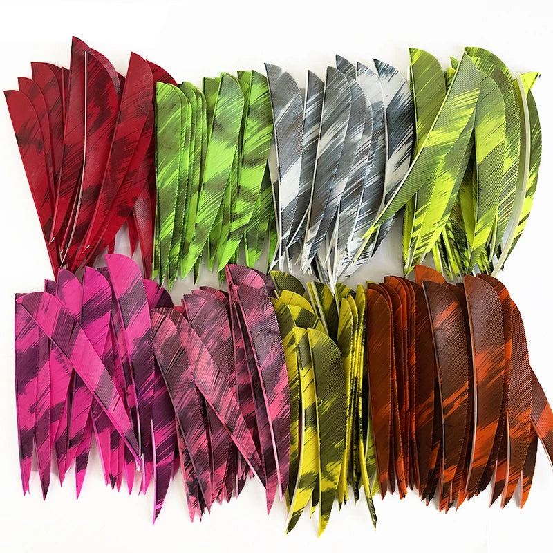 36-Pack 4" Parabolic Camo Arrow Feathers Fletching Right Wing Fletches Right Wing 4 Inch