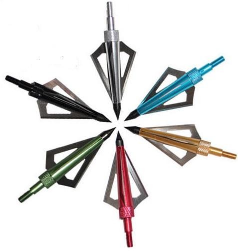 3-Pack 100GR 125GR Blue Arrow Broad Heads 3-blades Arrowheads for Compound Traditional Bow