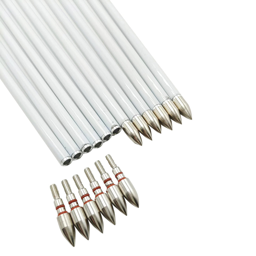 12-Pack Pure Carbon ID6.2mm Spine400-800 30/32inch 5inch Target Feather 100gr Tips Bow