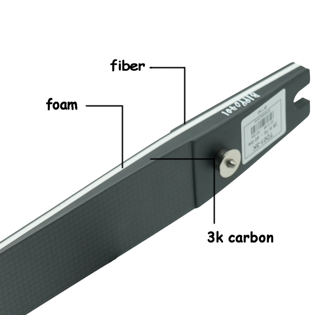 Recurve Bow Limbs ILF with 3K Carbon Foam Core 68"70" 40-42lbs Target Bow Limbs