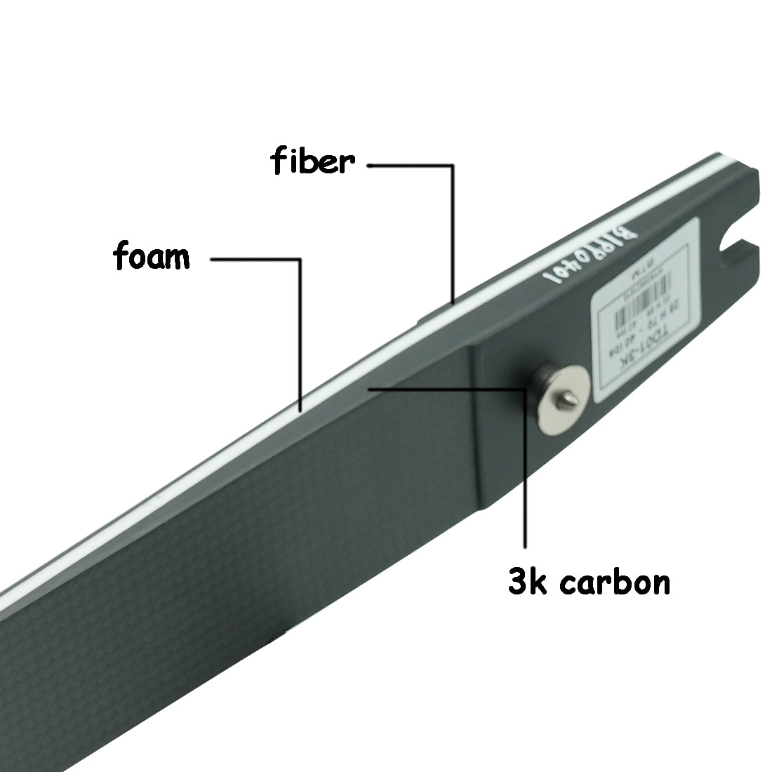 Recurve Bow Limbs ILF with 3K Carbon Foam Core 68"70" 40-42lbs Target Bow Limbs