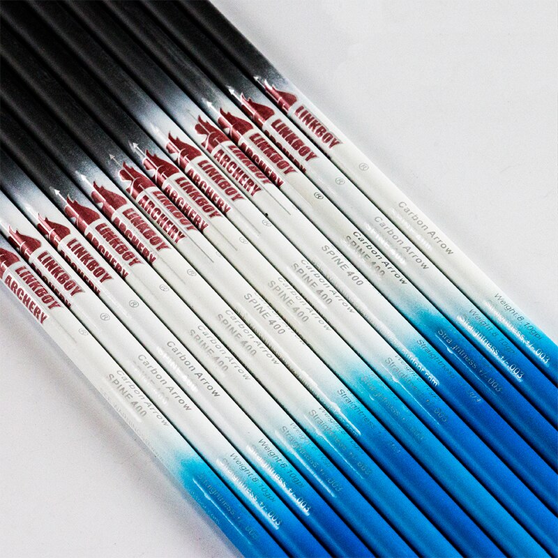 12-Pack Carbon Arrow Shaft 30/32'' Sp300-900 2" Vanes ID6.2mm Compound Bow Arrows