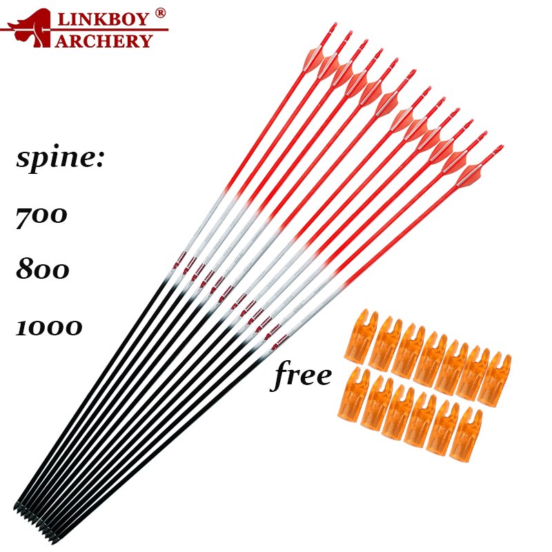 12-Pack Carbon Arrows ID4.2mm 1.75inch Vanes 80gr Target Point Tips Recurve Bow Arrow