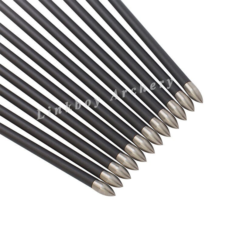 12-Pack Carbon Arrows ID4.2mm 1.75inch Vanes 80gr Target Point Tips Recurve Bow Arrow