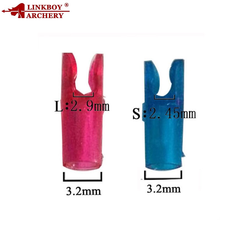 12-Pack Aluminum Arrow Pin Nock Shaft ID4.2mm, 3.2mm, 6.2mm Nock ID 3.2mm Nock Size S L