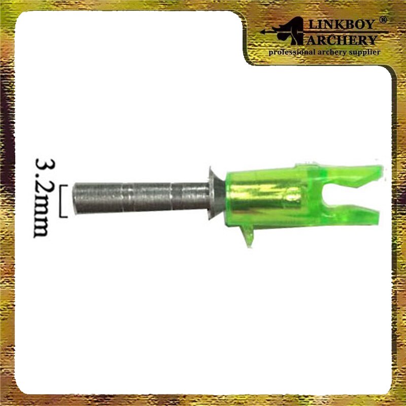 12-Pack Aluminum Arrow Pin Nock Shaft ID4.2mm, 3.2mm, 6.2mm Nock ID 3.2mm Nock Size S L