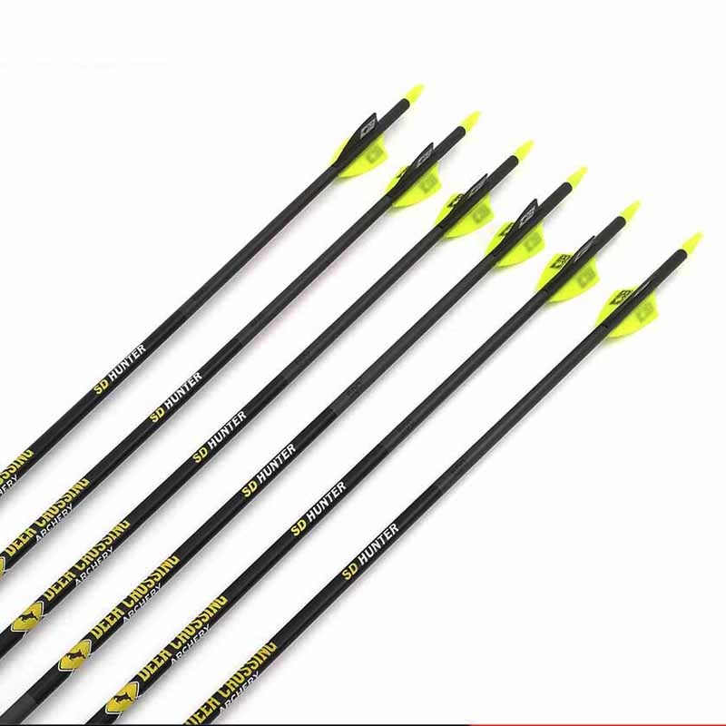 12-Pack Carbon Arrows ID4.2mm 1.75inch Plastic Vanes Target Point Tips for Recurve Bow Arrow