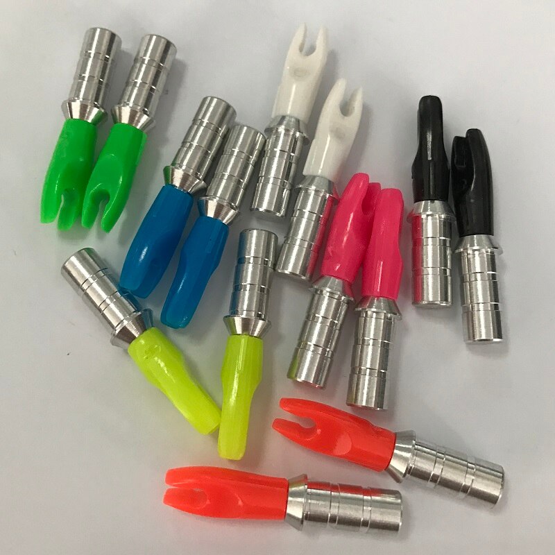 12-Pack ID3.2/4.2/6.2mm Arrow Aluminum Pins + Plastic Nocks Carbon Arrow Shaft Compound Bow Plastic