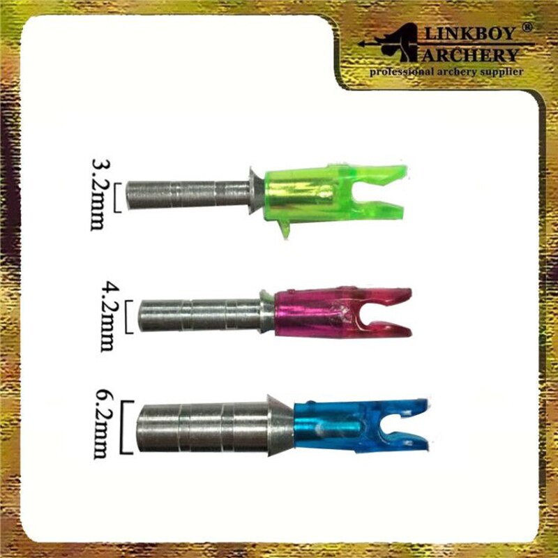 12-Pack Aluminum Arrow Pin Nock F Shaft ID4.2mm, 3.2mm, 6.2mm Nock ID3.2mm Nock Size L:2.9mm Set