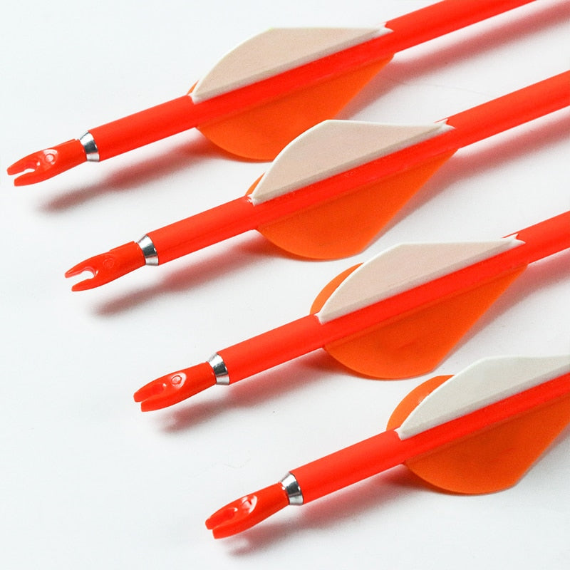 High-Visibility Carbon Arrows, Orange Vanes, 12-Pack