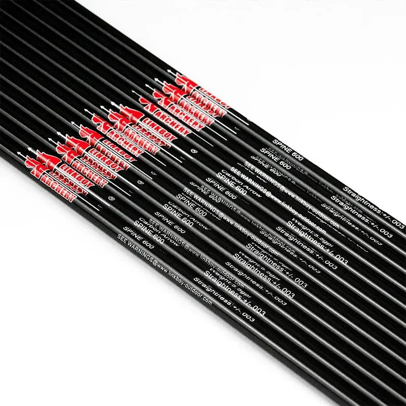 12-Pack Carbon Arrows Spine300 400 500 ID5.2mm 80gr Tips Traditional Compound Bow