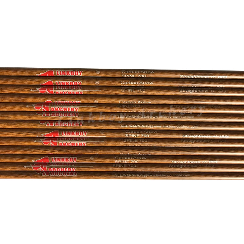 ID4.2mm Carbon Arrow Shafts 12-Pack, Spine 500-1000, 30", Cut Service, Recurve & Compound Bow