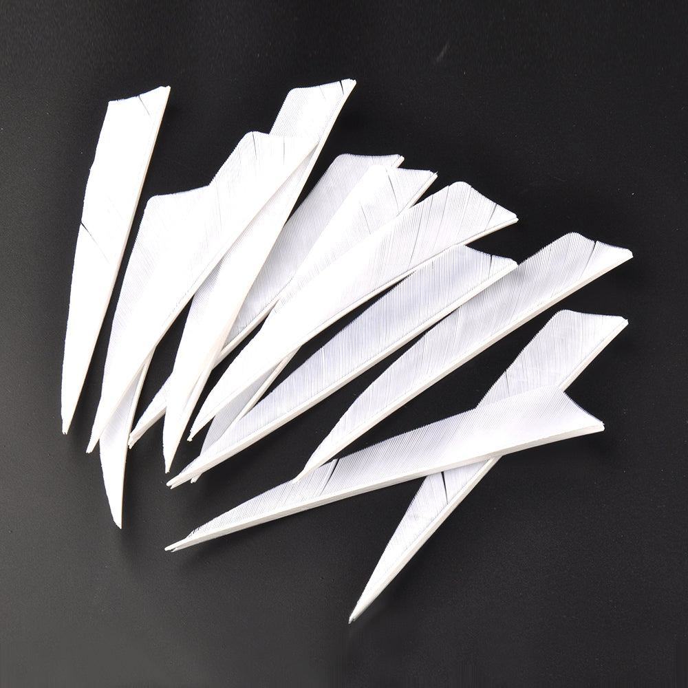 50-Pack 5" Fletching Turkey Feather Shield Shape Right Wing Vanes Traditional Compound Bow Arrow
