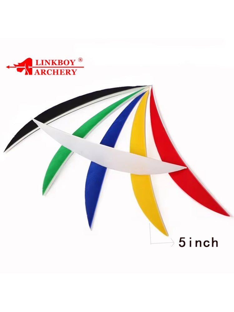 50-Pack Banana Shape 5'' Turkey Feather Fletching, Natural Arrow for Bow & Target