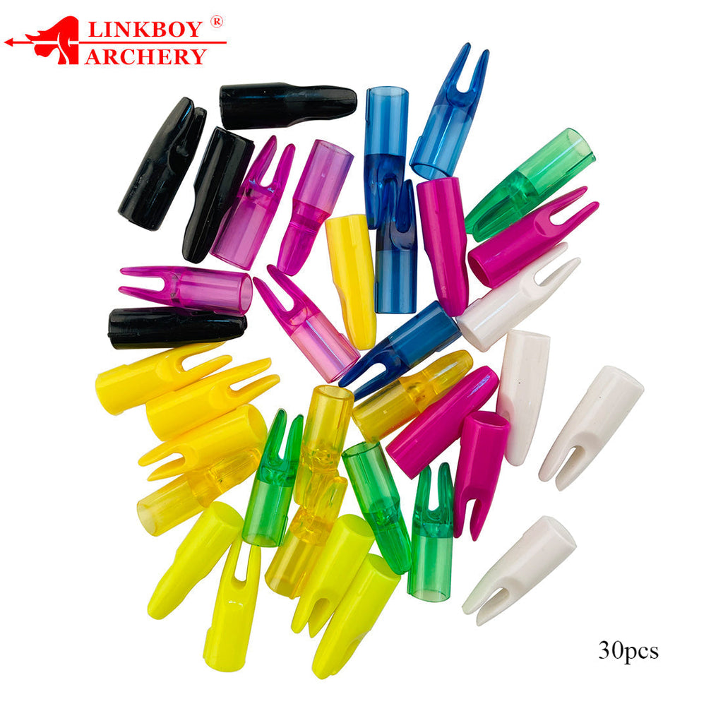 30-Pack Arrow Nocks ID 7mm Arrow Nocks for Fiberglass Arrows OD 7mm Shaft Bow