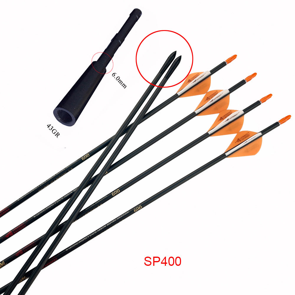 6-Pack Pure Carbon Arrows ID4.2mm 2" Arrow Vanes 75gr Points Arrow Insert Adapter Connect