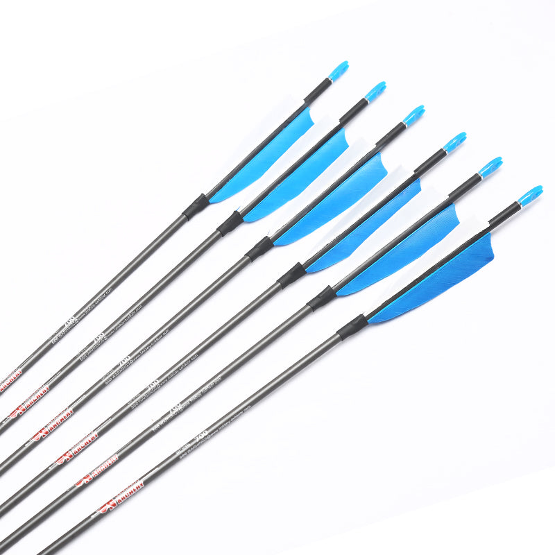 12-Pack Pure Carbon Arrows ID3.2mm Spine400-1000, 1.75" Plastic Vanes or 3" Turkey Feather 120gr