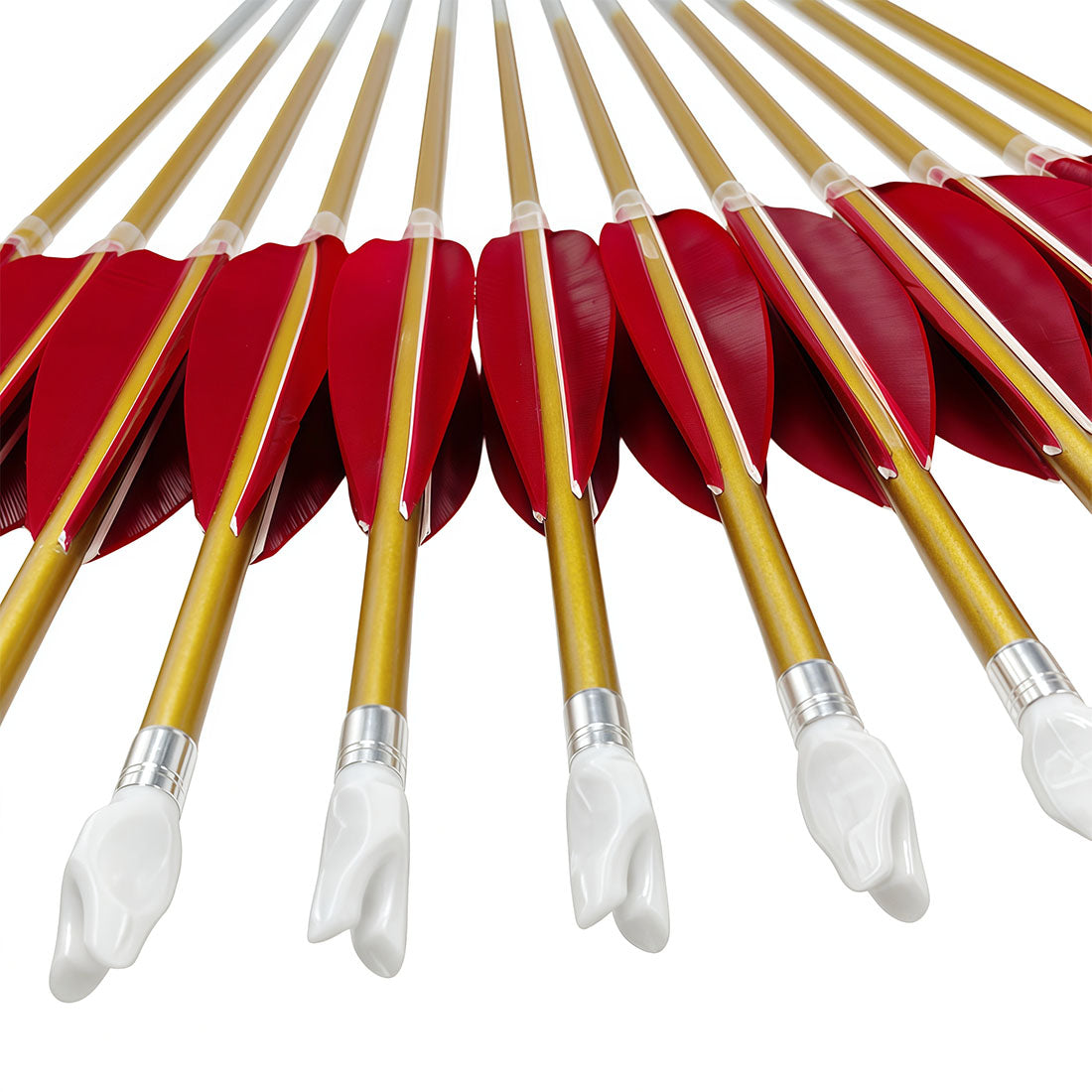 12-Pack Id6.2mm Gold Carbon Arrows 4-Pack 4inch Target, Shuttle Feather Y Insert Nock
