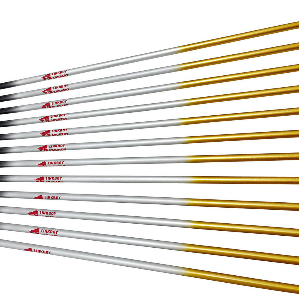 12-Pack Id6.2mm Gold Carbon Arrows 4-Pack 4inch Target, Shuttle Feather Y Insert Nock