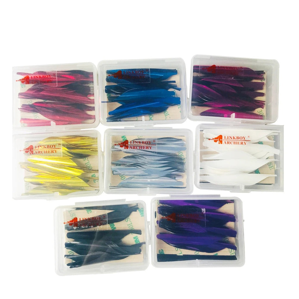 50-Pack Spin Vanes 1.8 Inch Spiral Feather Right Wing DIY Arrow with Tape Arrow