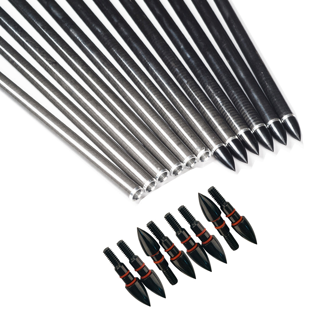 8-32 UNC Threads Gold Black Screw-in Arrow Bullet Steel Point Tips Targets Point Arrowhead
