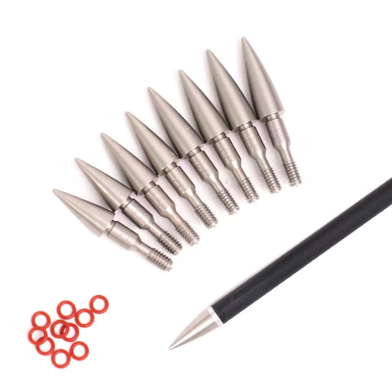 12-Pack 70-200gr OD 7.6mm Arrow Field Points Screw-In Arrowheads Target