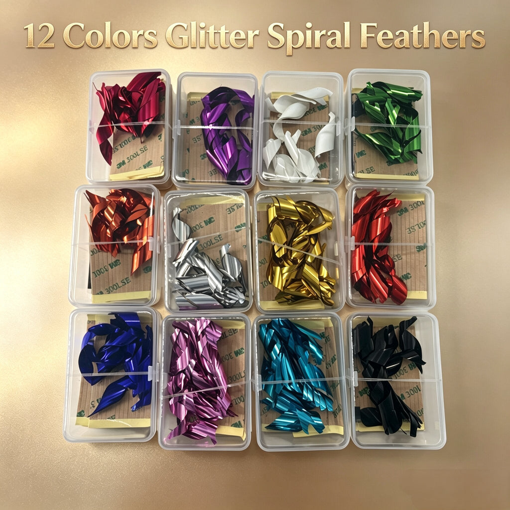 50-Pack/1box 1.75inch S Spin Vanes Spiral Feather DIY Arrow with Sticker Tape Arrow Right