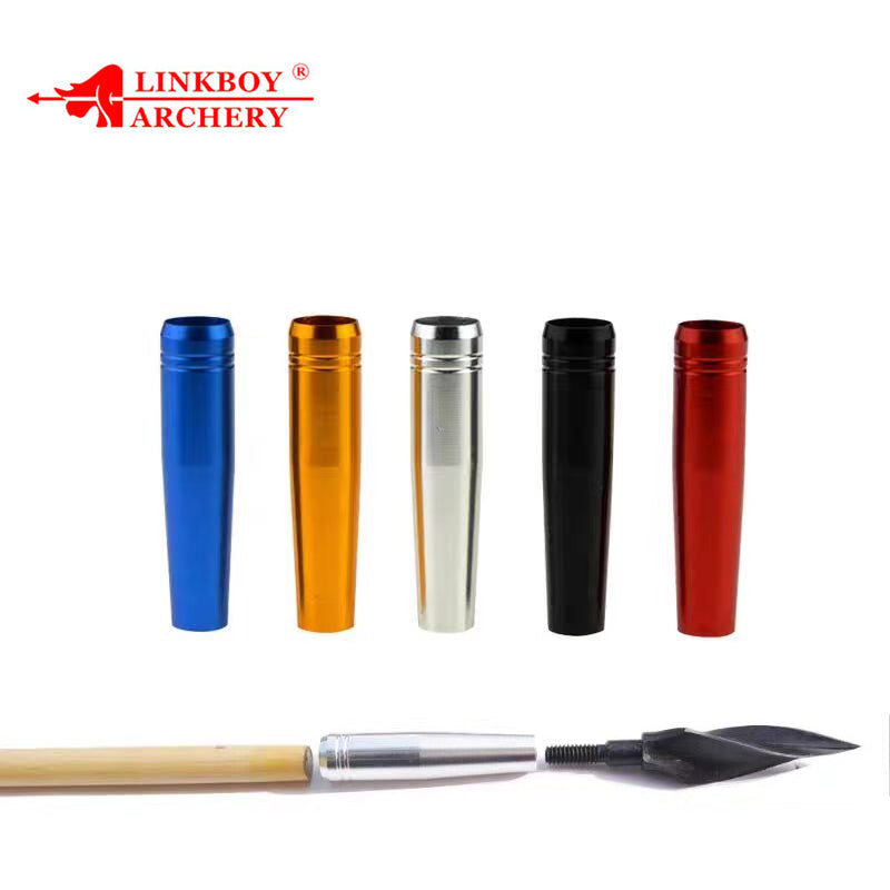 12-Pack OD 8mm Aluminum Arrow Outer Insert Seat Replaceable Arrow Point Adapter Wooden Bamboo