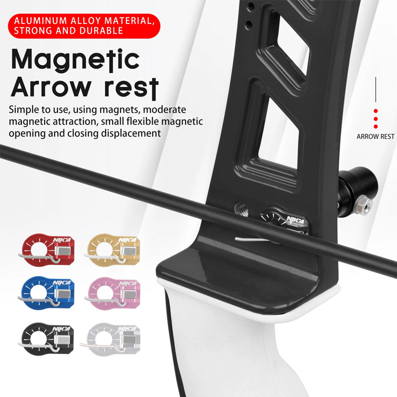 Recurve Bow Magnetic Arrow Rest Aluminum Alloy Left/ Right Handed Rest for Bow Trainging