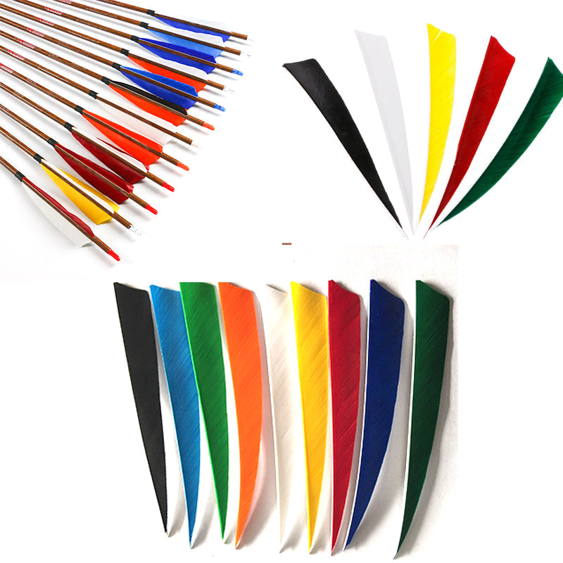Natural Turkey Feather Fletching 3/4/5 Inch, Shield & Drop Shape, 36-Pack