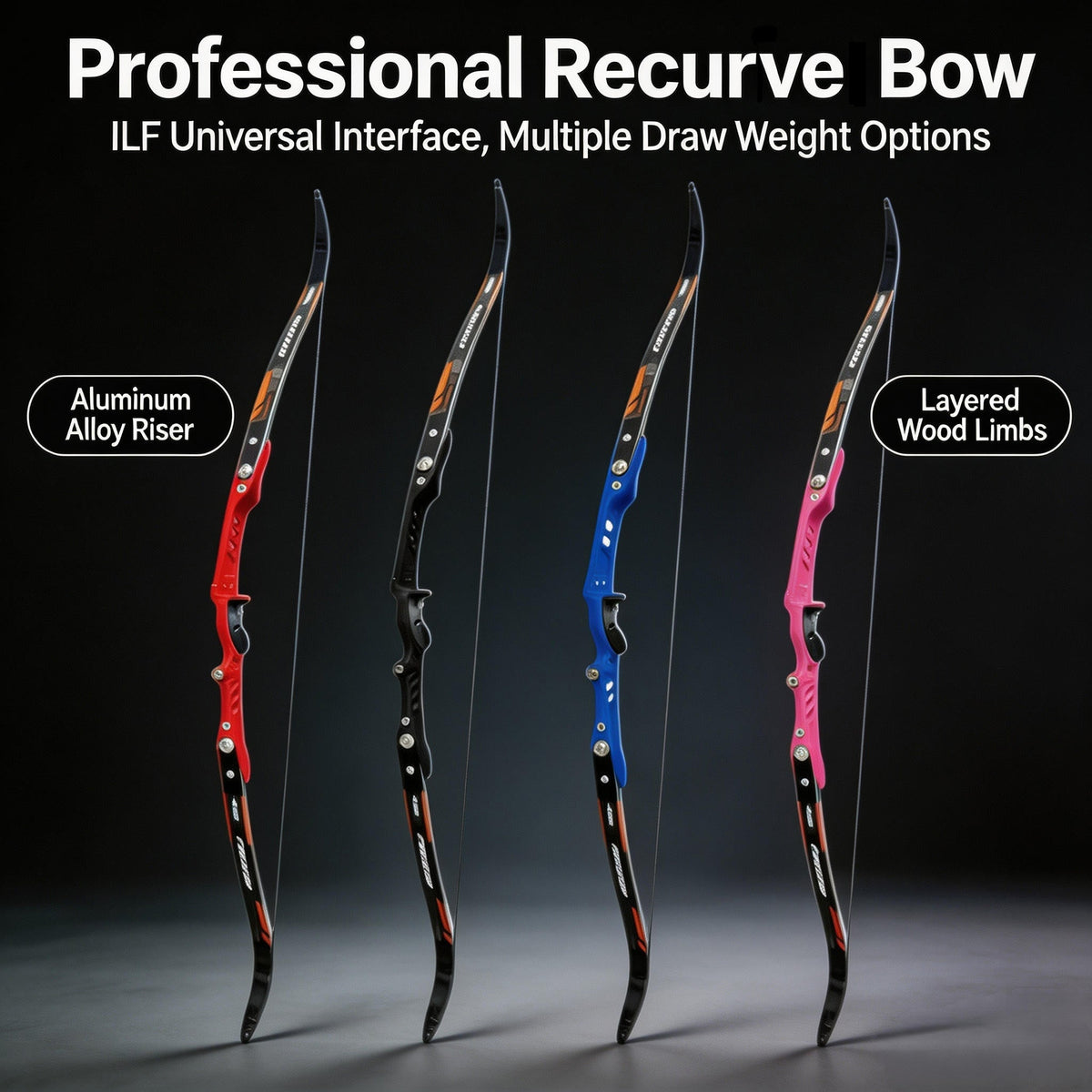 Recurve Bow 68/70Inches Aluminum Alloy Riser 25inch 24-40 Lbs Maple Limbs for RH Bow