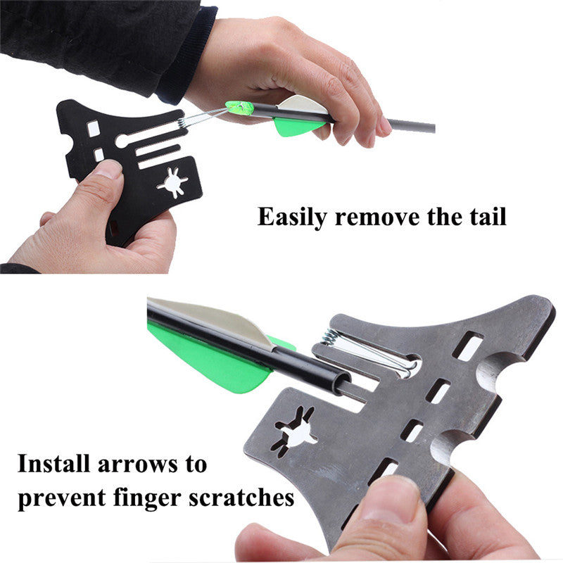 Multifunctional Arrow Repair Tool Fletch Removing Gear Cleaner Bow Nock Adjusting Device