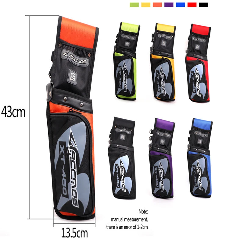 Reverse Arrow Quiver Belt Right/Left Hand Canvas Arrows Holder Bag with Adjustable Belt