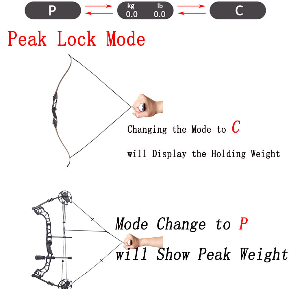 110lbs Digital Bow Scale Tension Pull Scale Force Peak Instrument Tester Bowstring Draw Weight