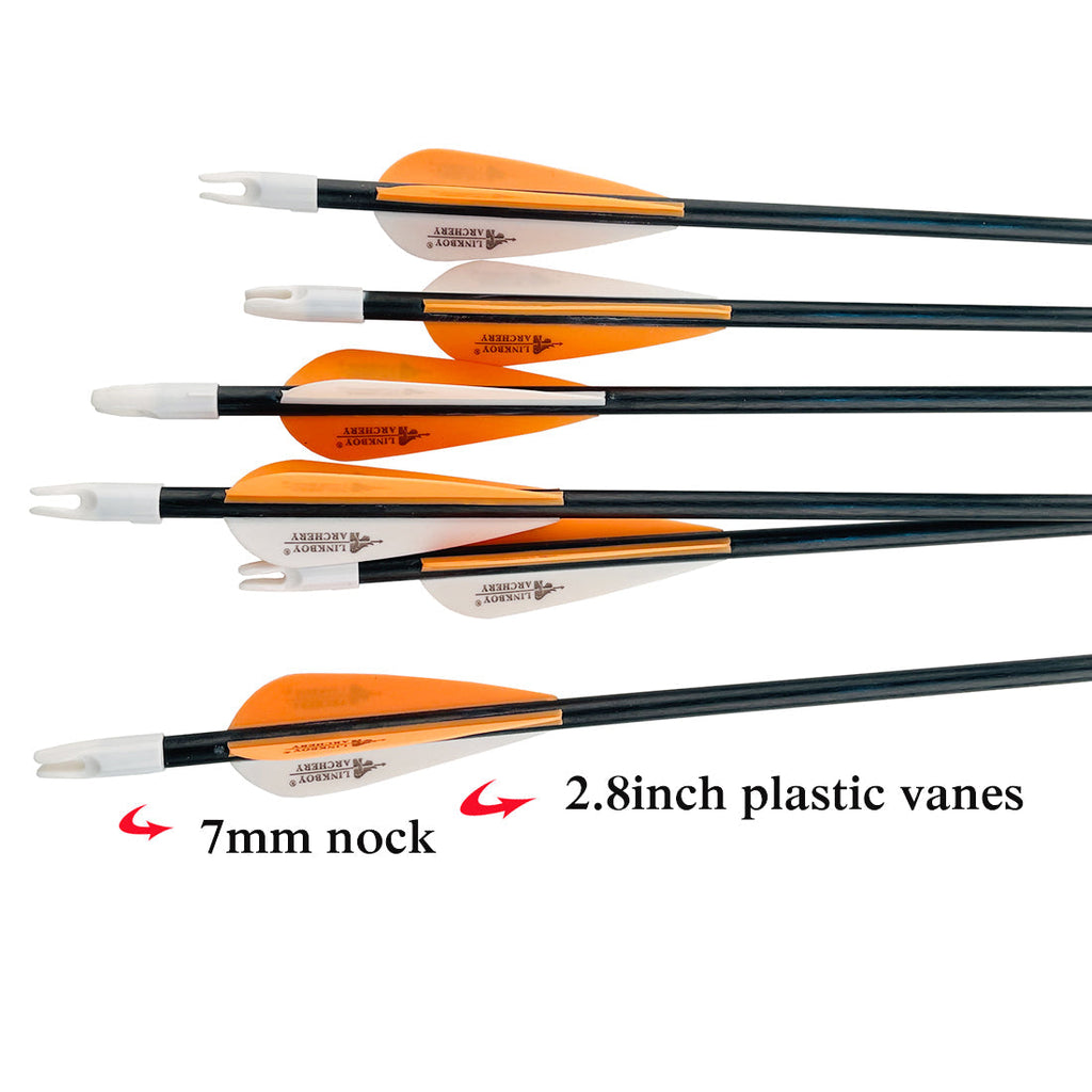 12-Pack OD7mm Target Recurve Bow Arrow Fiberglass Arrow