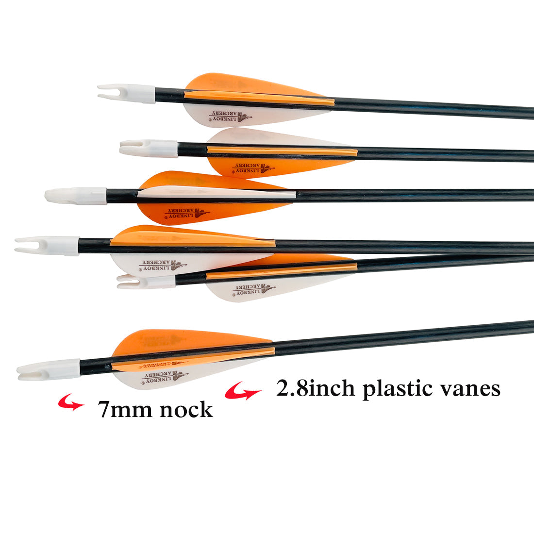 12-Pack OD7mm Target Recurve Bow Arrow Fiberglass Arrow