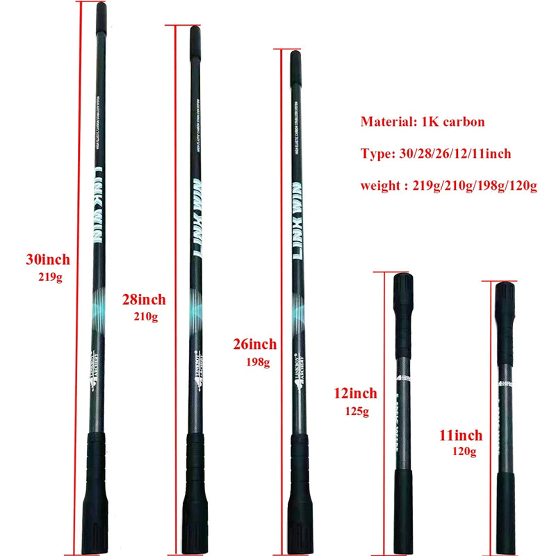 11/12/26/28/30inch 1k Carbon Balance Rod Stabilizer Removable Shaft Extender Compound Bow