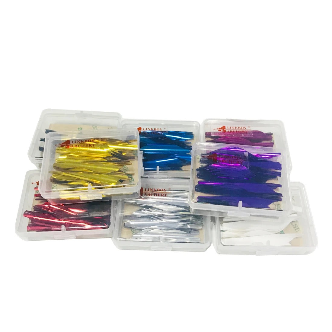 50-Pack Spin Vanes 1.8 Inch Spiral Feather Right Wing DIY Arrow with Tape Arrow