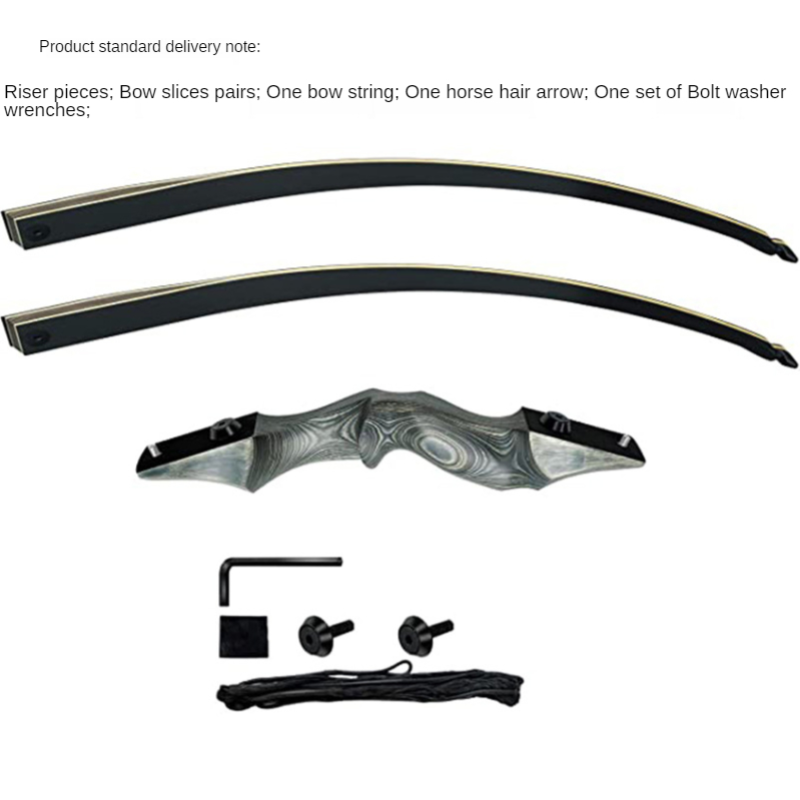Black Hunter Longbow Split Bow and Arrow 25-60 Pounds Optional Bow and Arrow Multi-Pound