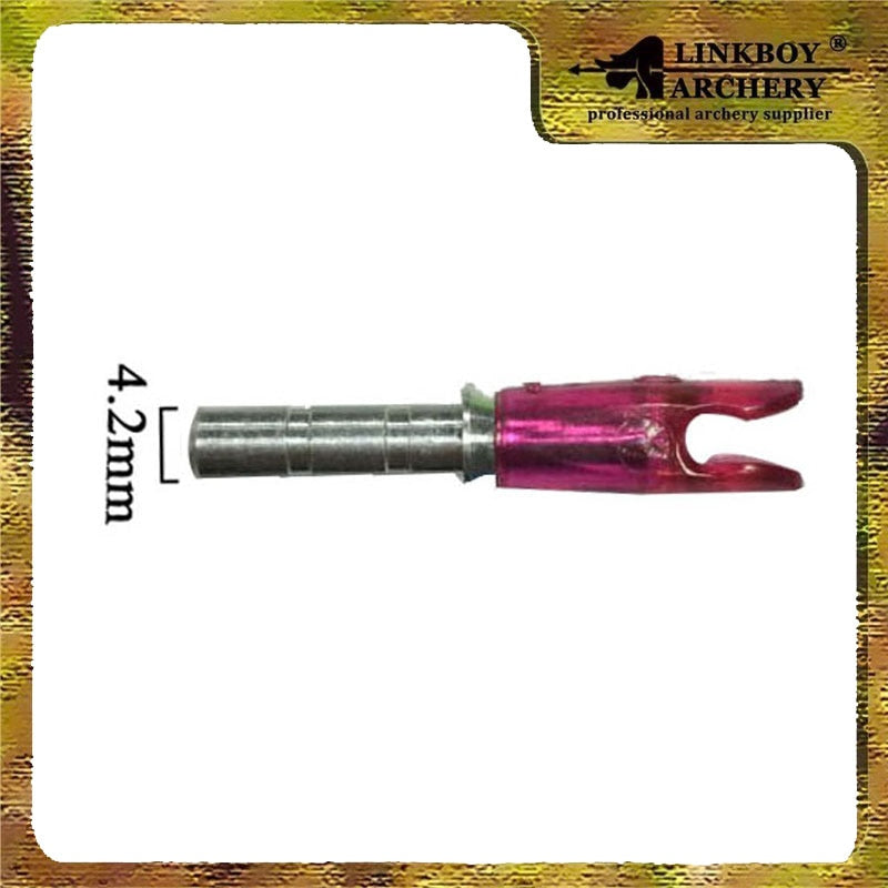 50-Pack Arrow Pin Nocks Size L Arrow Nock +Aluminum Pin for ID 3.2mm 4.2