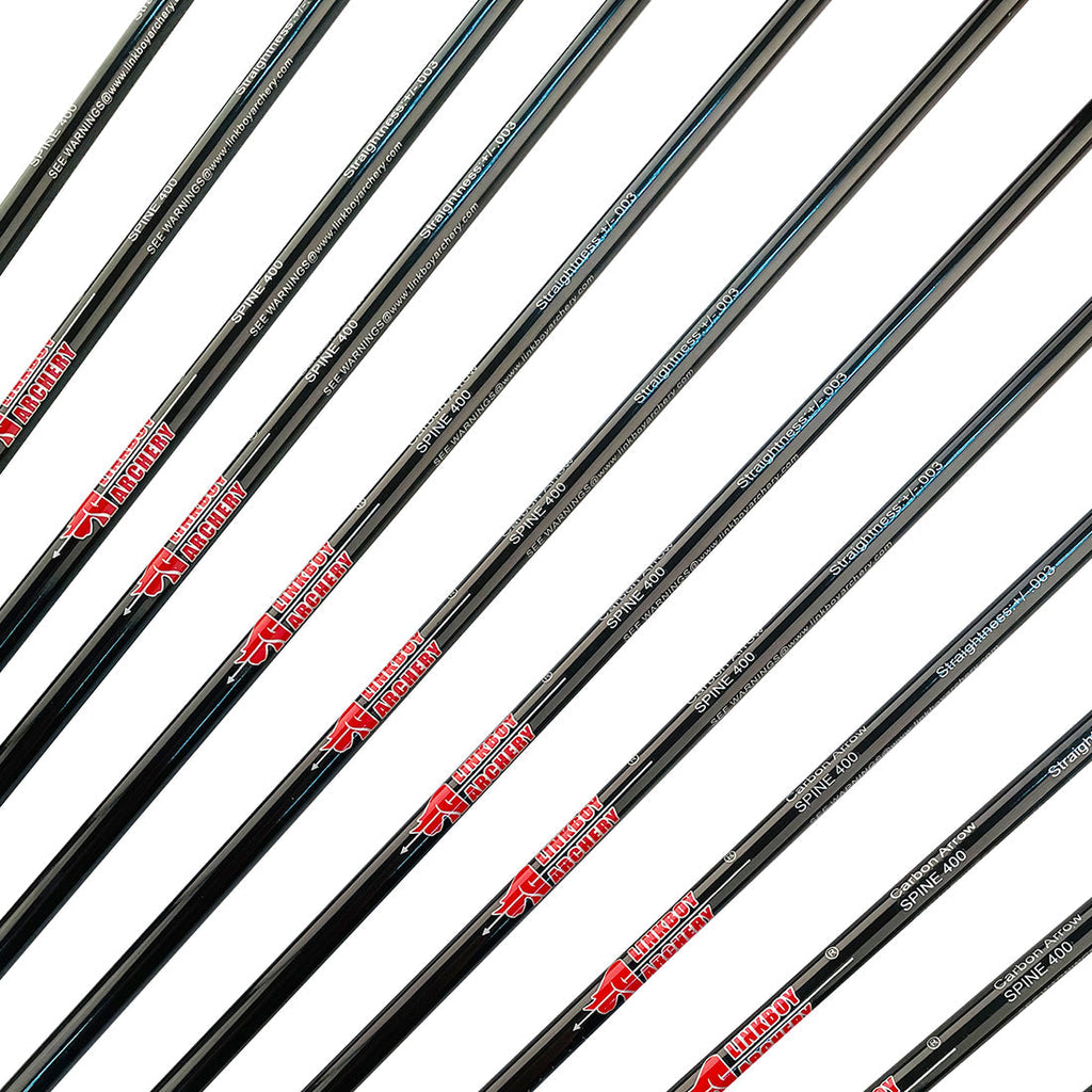 12-Pack Pure Carbon Arrows ID6.2mm, Spine 250-800, 30/32", 2" Vanes, 100gr Tips, Compound Bow